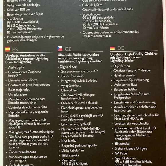 New In Box - Helix Ultrabuds High Fidelity EarBuds Lightning Connector - Picture 8 of 8